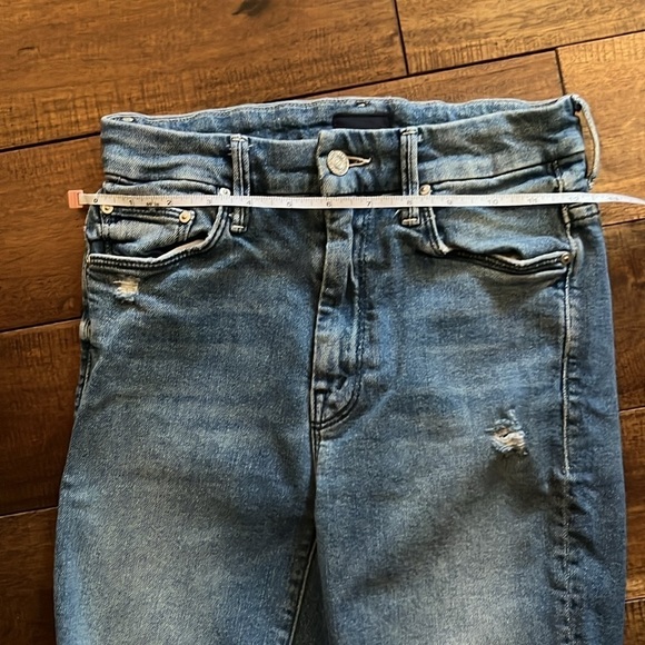 MOTHER High Waisted Looker Ankle Chew Rainbow Jeans in Learning To Hula Size 24 - Picture 13 of 14